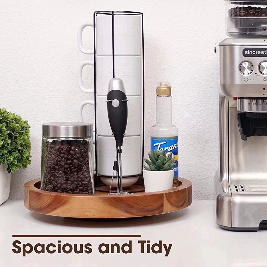 Поворотный поддон из цельного дерева для домашней кухни бутылка для приправы столешница для отделки поднос деревянный круглый поворотный стол для хранения