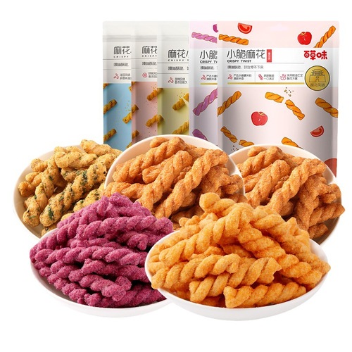 Baicao Flavor Twist Crispy 120g Internet celebrity snack specialty late night snack traditional pastry snack food wholesale meal replacement