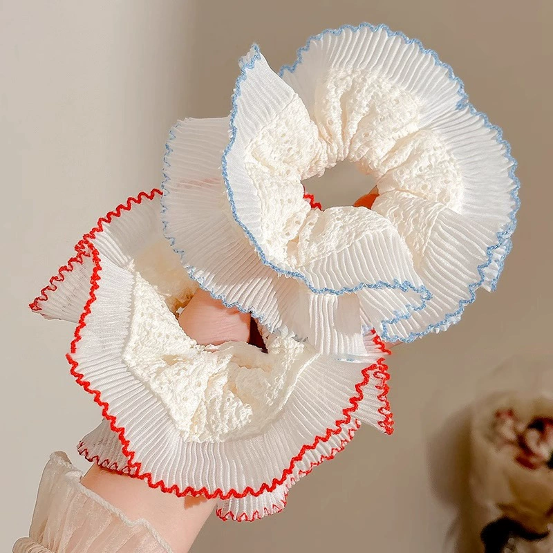 White cute elastic hair rope, hair accessory, high-end