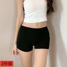 黑色不卷边冰丝安全裤防走光女士打底裤外穿无痕打底短裤薄款夏