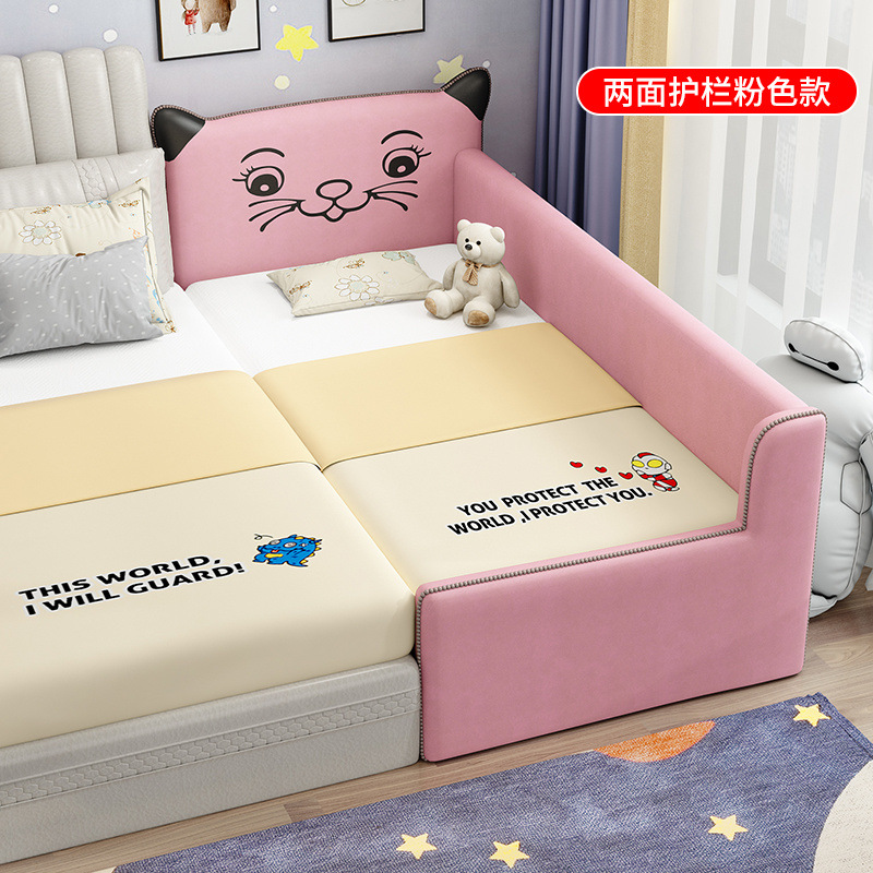 Cama ampliada para niños cama de empalme cama grande cama ampliada para bebés cama de empalme con barandilla de madera maciza cama de lado de la cama única cama cama para niños