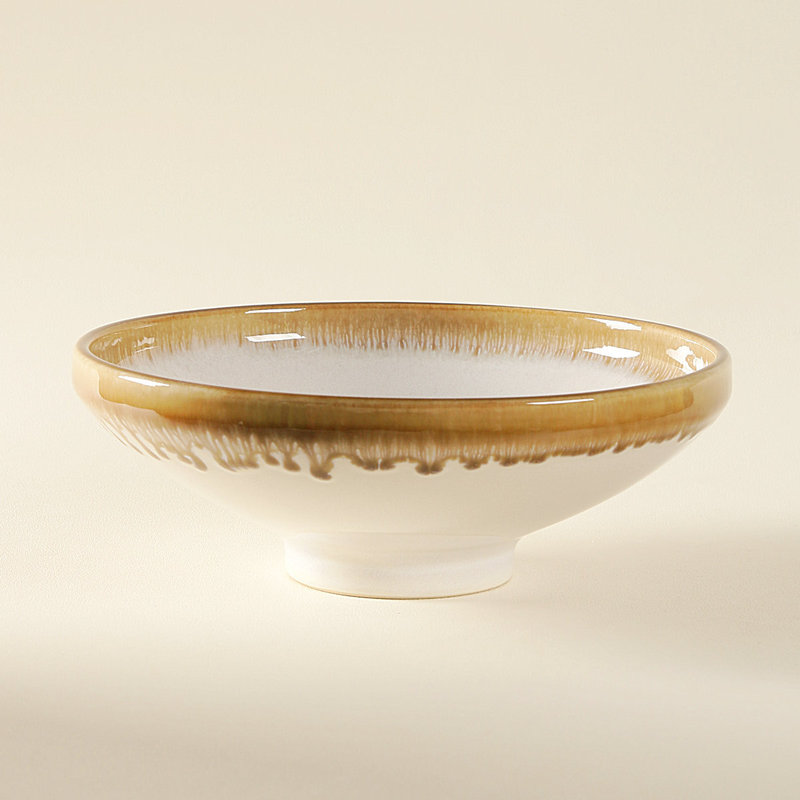 Light Luxury Ceramic Bowl for Home Use, Soup Bowl with a High-End Feel, Designer Style Dehua Tableware Plate, Particularly Beautiful Noodle Bowl