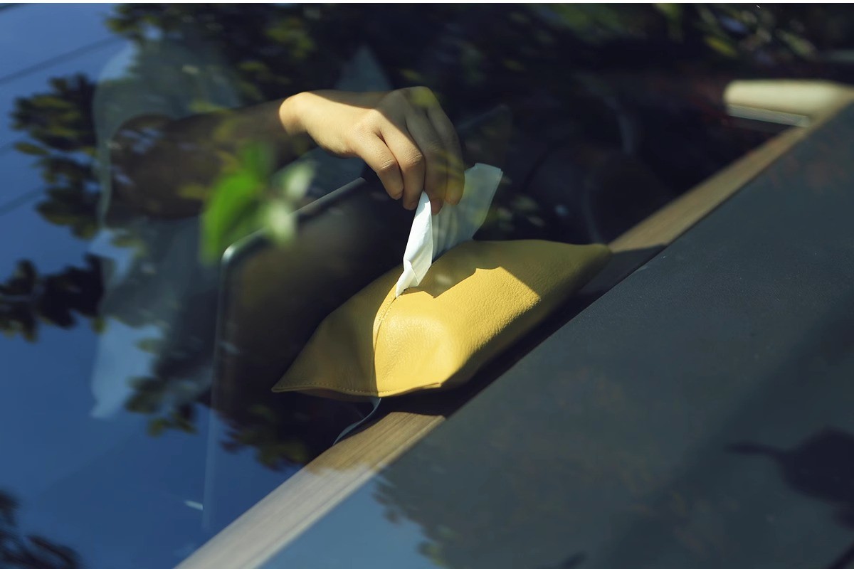 Leather Tissue Box Leather Tissue Storage Car Tissue Box Creative Seat Strap Car Hanging Tissue Paper