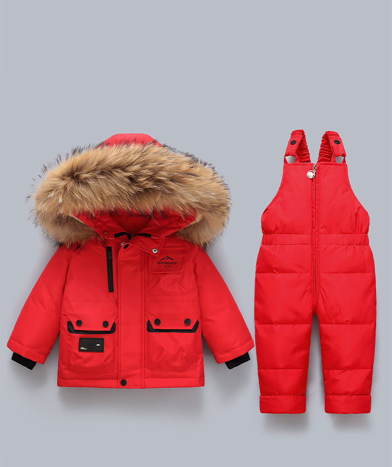 Piumino per bambini 2025, neonato, 1-5 anni, ragazzi e ragazze, nuovo set invernale in due pezzi, top + tuta_voghion.com