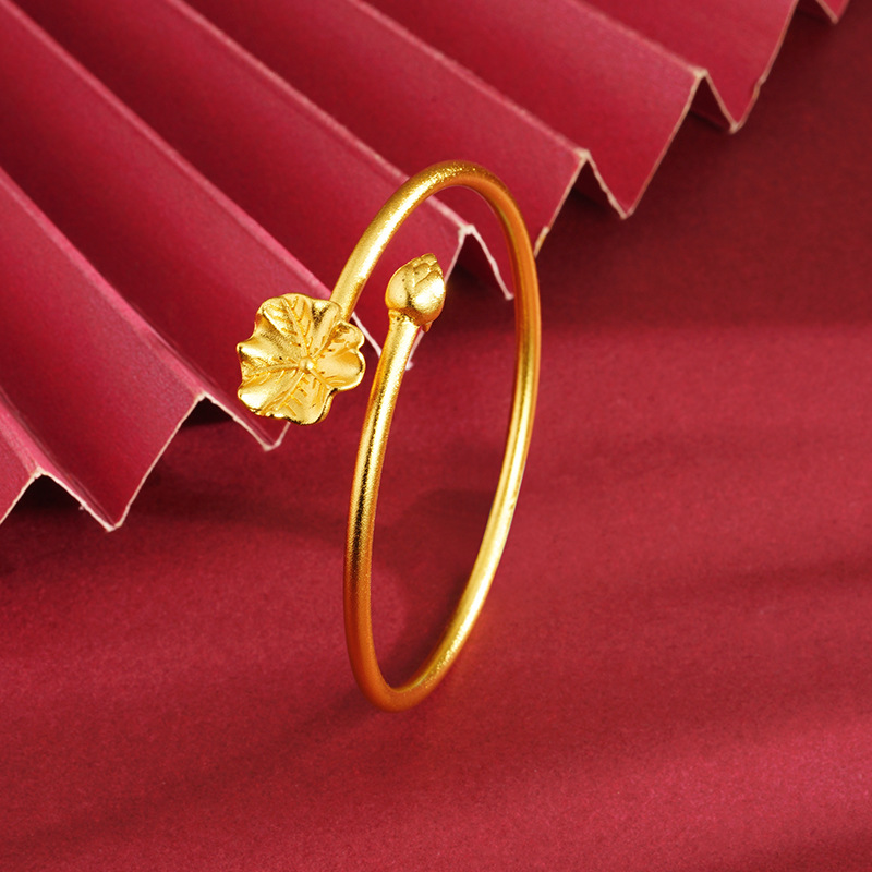 Vietnam arena oro Lotus pulsera Lotus hombres y mujeres de la moda nacional de cobre chapado en oro todo partido protección de color suministro de fábrica Yiwu venta al por mayor