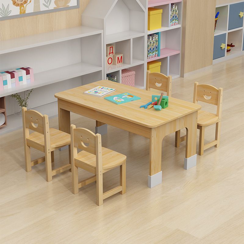 Kindergarten Solid Wood Tables and Chairs Kidsren's Early Education Training Class Desks and Chairs Set Baby Home Writing Learning Small Table