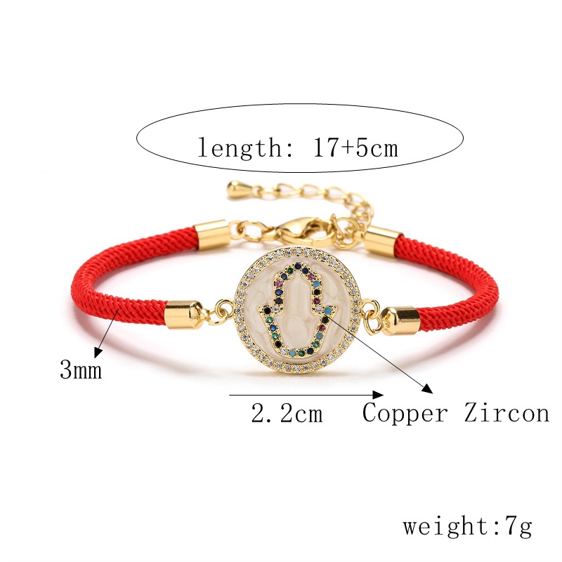 13g Weight Zircon Inlay Material Bracelets Classification Daily Occasion Copper Material Palm Pattern Women'S Gender Plating Design Fashion Style Fashion Palm Copper Bracelets Plating Zircon Copper Bracelets 无