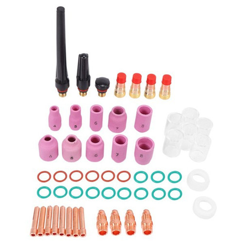 55PCS pieces TIG welding short gas lens #10TIG argon arc welding kit WP-17/18/26 torch cup set