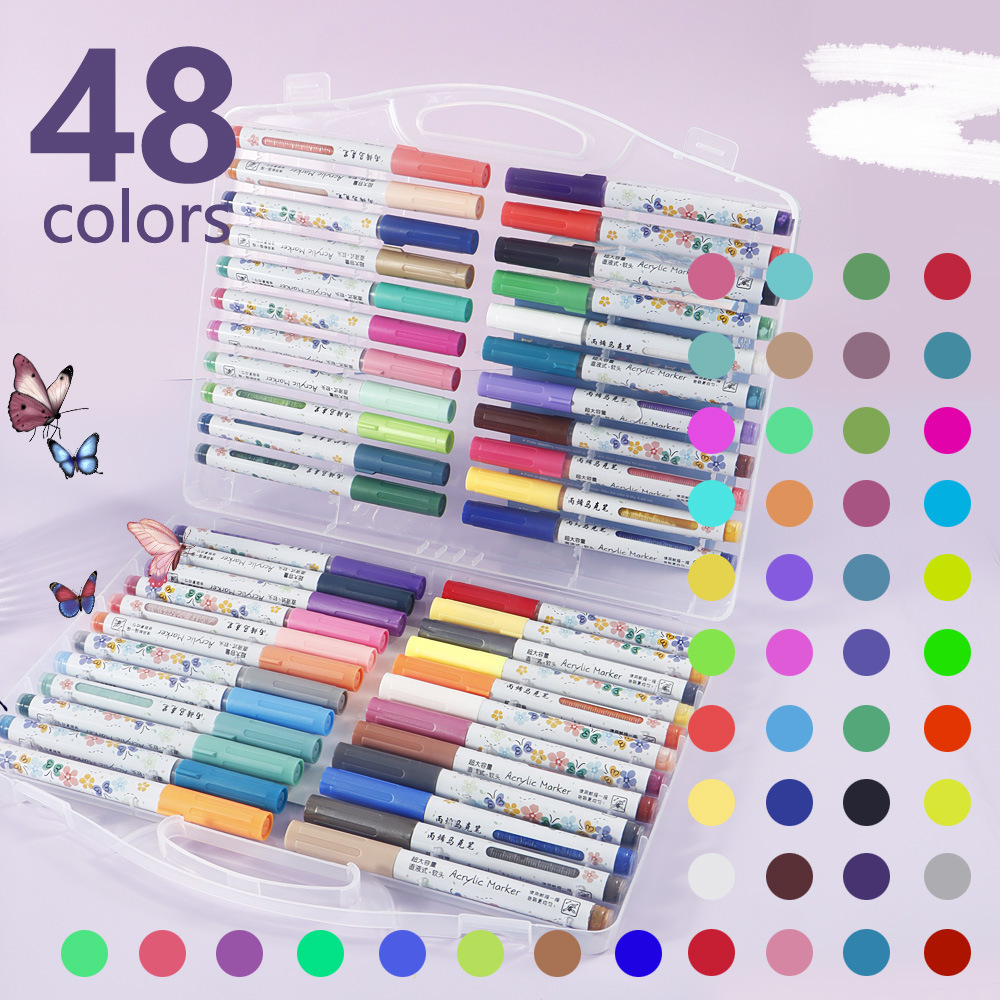 Líquido directo acrílico marcador pincel de cabeza suave pincel conjunto impermeable rápido secado acuarela pincel para niños graffiti pincel de pintura acrílico