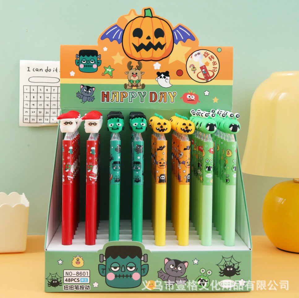 Papelería de Navidad debe ser un bolígrafo de goma de dibujos animados de alto valor creativo para regalos de Santa Claus