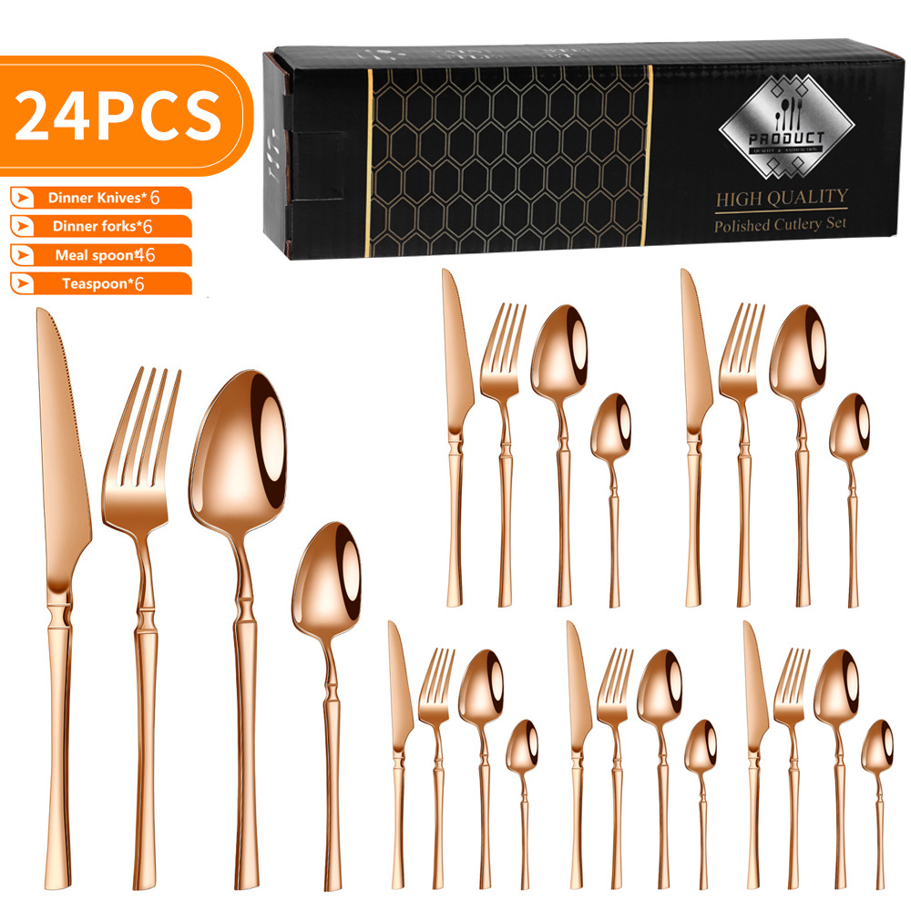 Juego de vajilla de acero inoxidable de Amazon transfronterizo Juego de 16/24