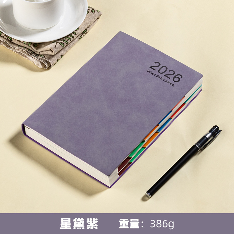 2026 nuevo calendario diario de gestión de tiempo eficiencia a5 auto-disciplina plan de tarjetas de perforación libro de cuadernos engrosado