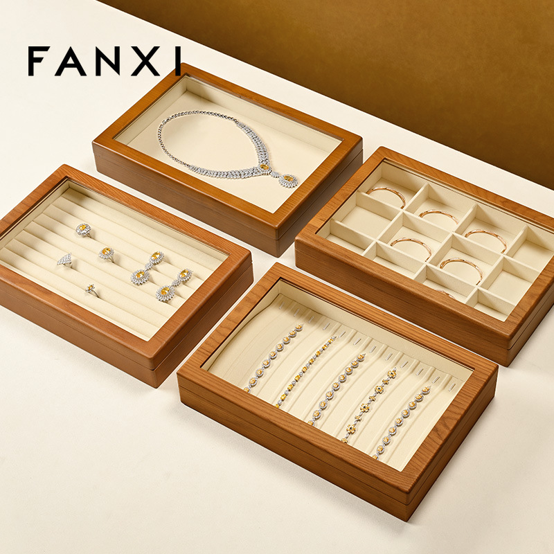 Fanxi Fanxi Solid Wood Jewelry Box Jewelry Necklace Ring Watch High-End Jewelry Storage Box Jewelry Storage Box
