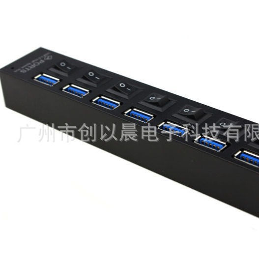 Hub USB 3.0 de 7 puertos con interruptores individuales expansión envío masivo