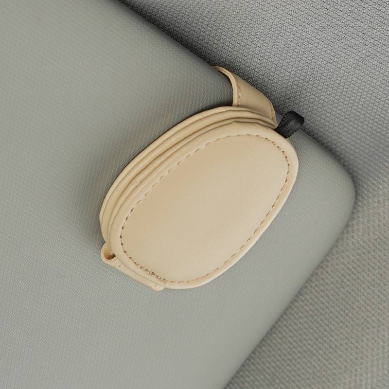 Qìchē – Multimediya və saxlama aksesuarları Organizer Leather Car - multifunctional-leather-glasses-clip-beige