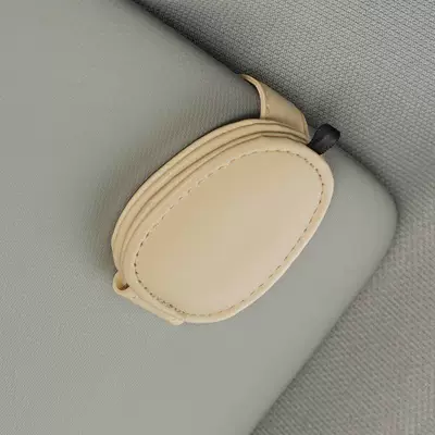 Multimediya və saxlama aksesuarları storage leather car glasses - multifunctional-leather-glasses-clip-off-white