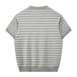 ZY8103T-B老钱风条纹圆领针织短袖通勤百搭夏季时尚简约T恤，男装针织衫/毛衣，星座614