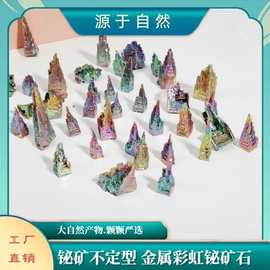绿色天然金属结晶体铋矿形状不定颜色绚丽彩虹之美稀有金属批发