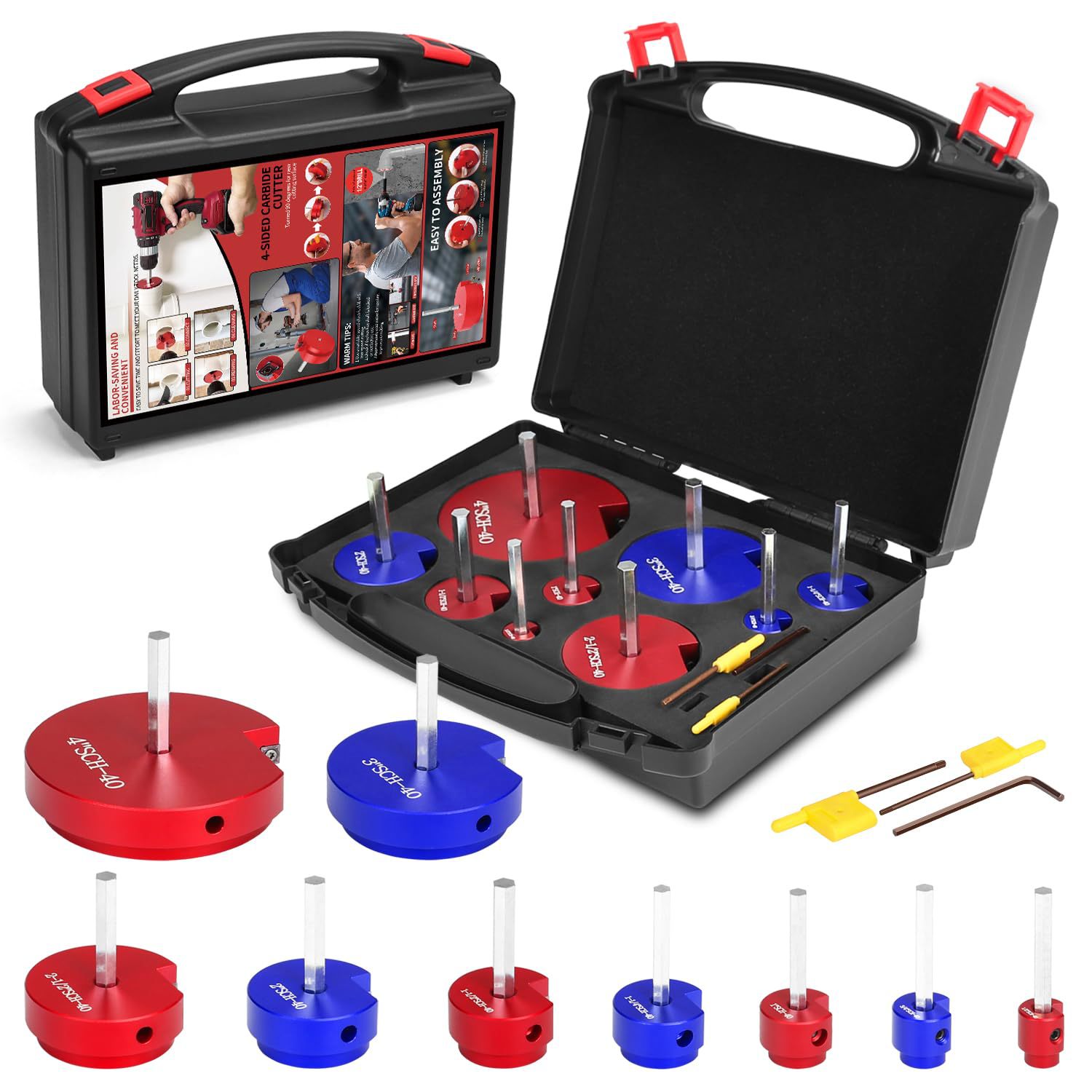 Juego de 8 piezas, juego de 7 piezas, escariador de tubería de PVC, herramienta de junta de tubería de agua, cuchillo de expansión de tubería, múltiples especificaciones, múltiples cabezales de corte, opcional image 19