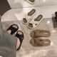 Fairy Style Slippers Women's Summer Outfit Internet Celebrating Pleated Cross Belt 2024 New Style Flat Fashionable French Style Small Sandals and Slippers