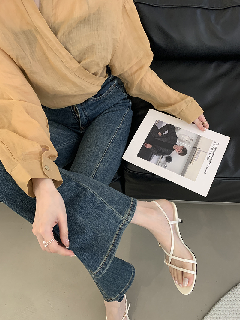 Women's Heeled Sandals Solid Colour Open Toe High Heel Shoes_voghion.com