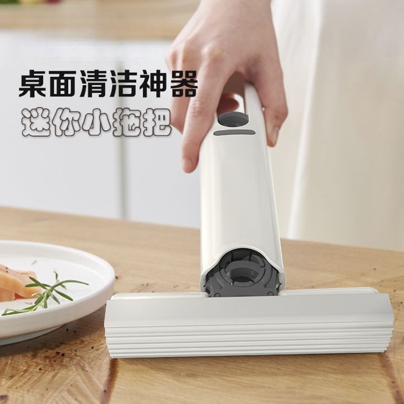 Mini Mop Replaces Cloth, Multifunctional Water-Absorbing Mop for Desktops, Hands-Free Washing, Stove Cleaning, Table Wiping, Handheld Mop