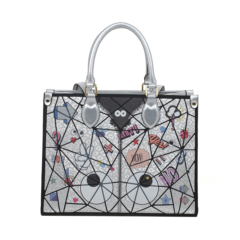 Bolsa de impresión de gran capacidad de diamante clásica europea y americana nobles tendencia de mujeres con cremallera bolso 2792 #