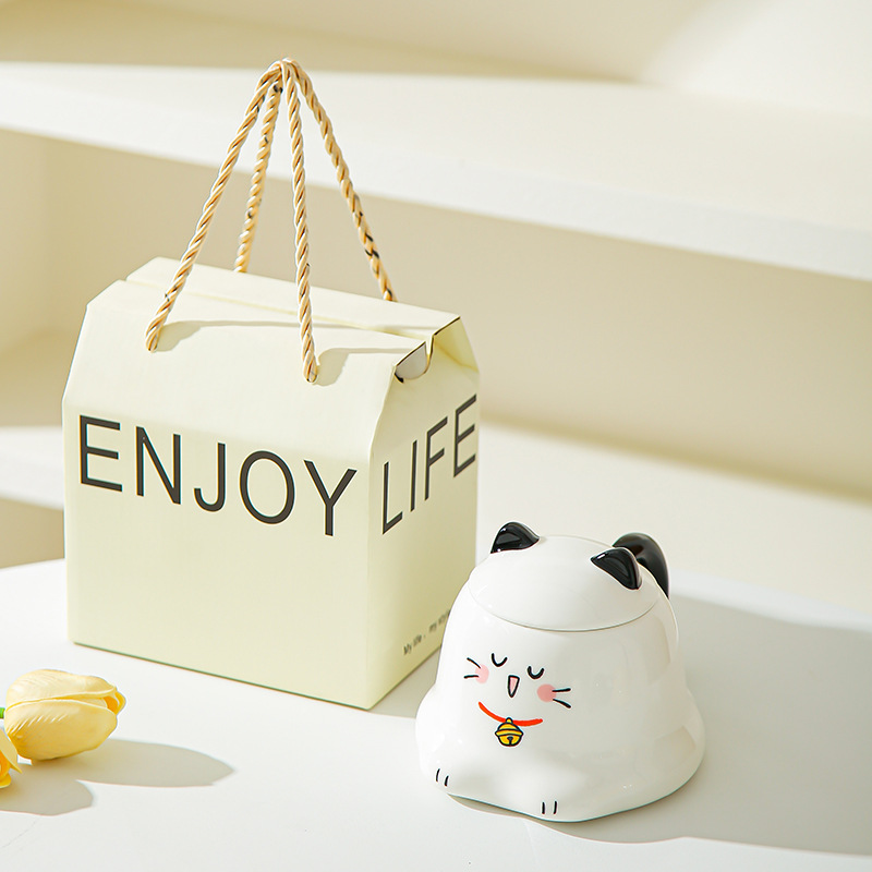 Tazas de dibujos animados de alto valor, tazas de cerámica, tazas de gato Siamese, lindas tazas de agua, regalos de cumpleaños creativos para niños y niñas