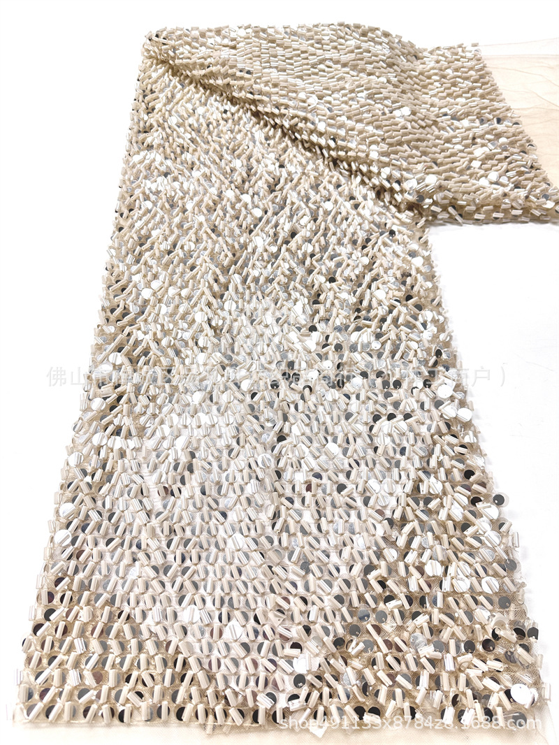 Fabricantes nuevos tejidos de sequillas escamas de pescado espectáculo de escenario vestido de fiesta vestido de fiesta tela