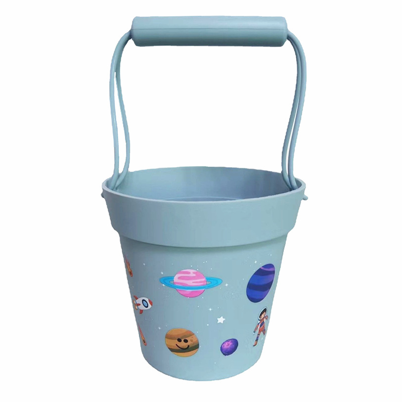 Mayorista nueve piezas de set de barril de silicona, pala de malla de silicona, combinación de playa de verano, juego de juguetes interactivos para padres e hijos