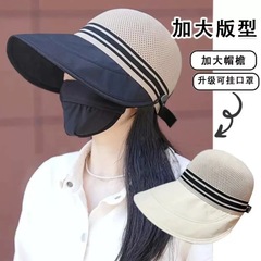 2025夏の新型の透かし彫りの通気性の漁師の帽子の子供の屋外の日よけの日焼け止めは馬尾のファッションのアヒルの舌の帽子を突き刺すことができます。