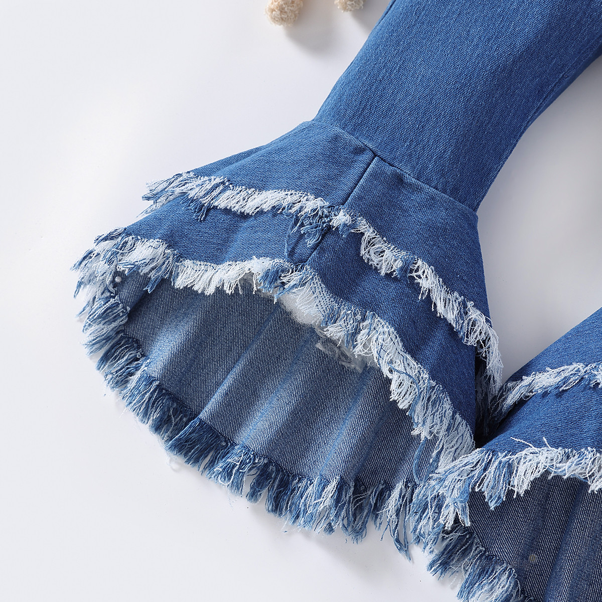 SAMGAMIBABY cross-border children's clothing European and American girls' frayed jeans fashionable spring and autumn children's flared pants