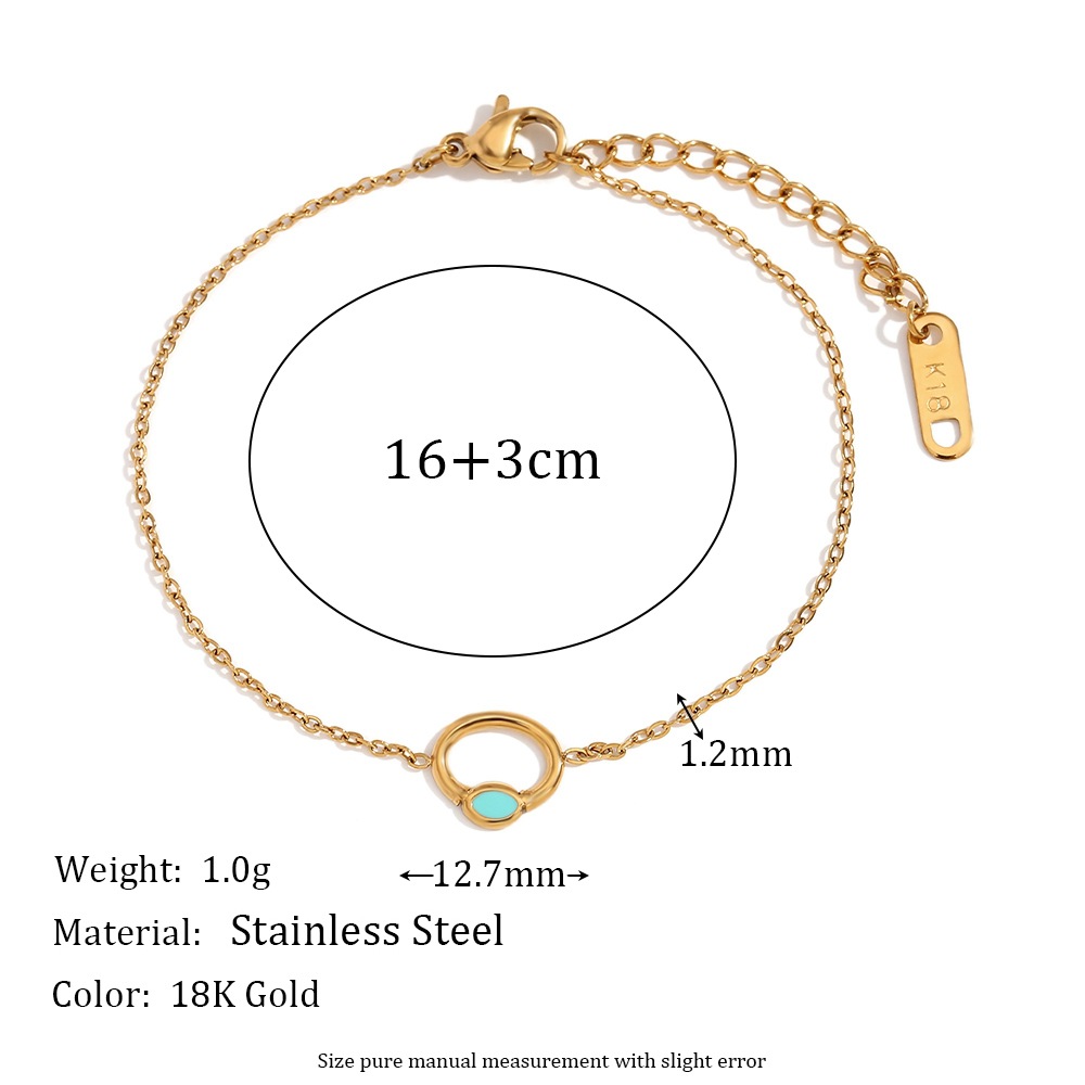 Dripping Oil Circle Symbol Stainless Steel Bracelet