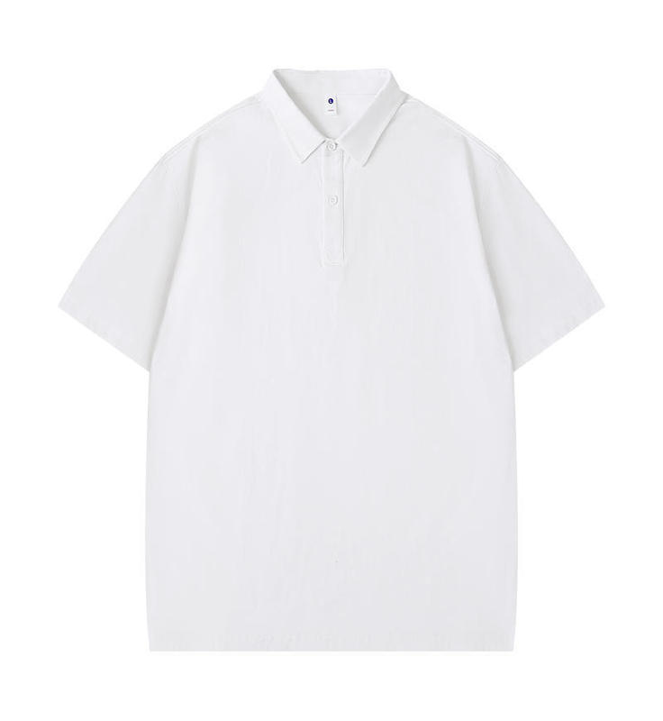 250G平織り双糸精梳純綿ドロップショルダーラペルポロシャツ半袖Tシャツメンズトレンドブランド無地Tシャツライトトレンド|undefined