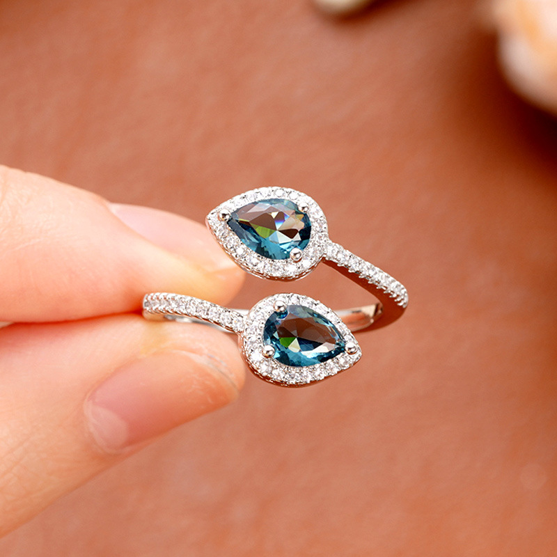 Classic Droplet Ring Adjustable Opening Luxury Jewelry For Party_voghion.com