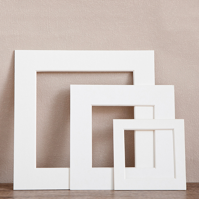 Photo Frame Opening Cardboard Photo Wall Lining 56810A4A3 Four-Open Eight-Open Picture Frame Mounting White Card Wholesale Customization