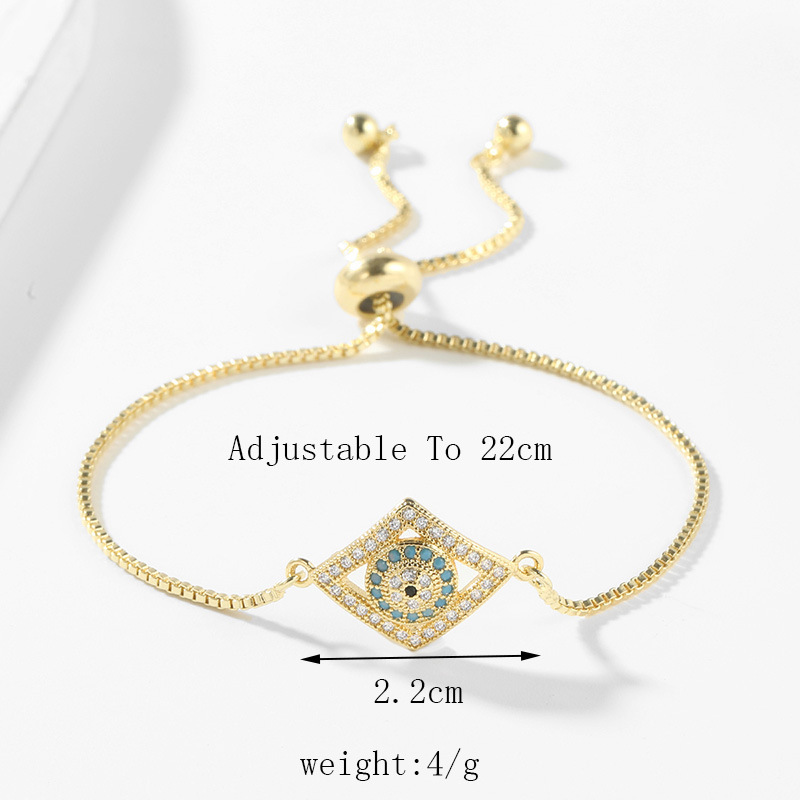 Fashion Eye Copper Inlay Artificial Gemstones Bracelets 1 Piece