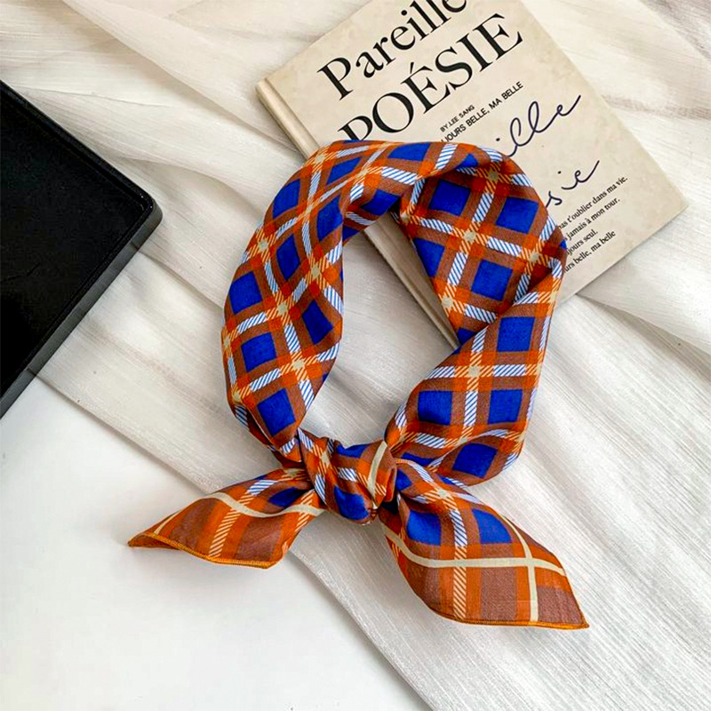 Bufanda de seda, pañuelo cuadrado, algodón, pañuelo decorativo literario de estilo coreano de alta gama, bufanda, chal pequeño, turbante, diadema, accesorios para el cabello