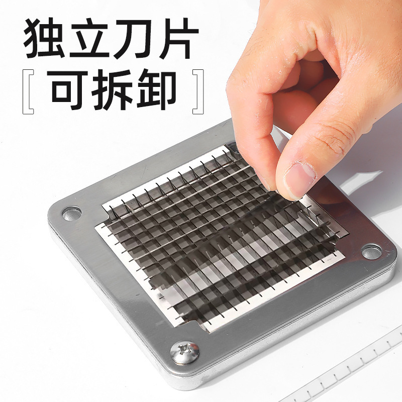 新しい食品グレードのステンレス鋼グレードのフライドポテト切断機手動フライドポテト切断機フライドポテト加工装置ポテトストリップ切断機|undefined