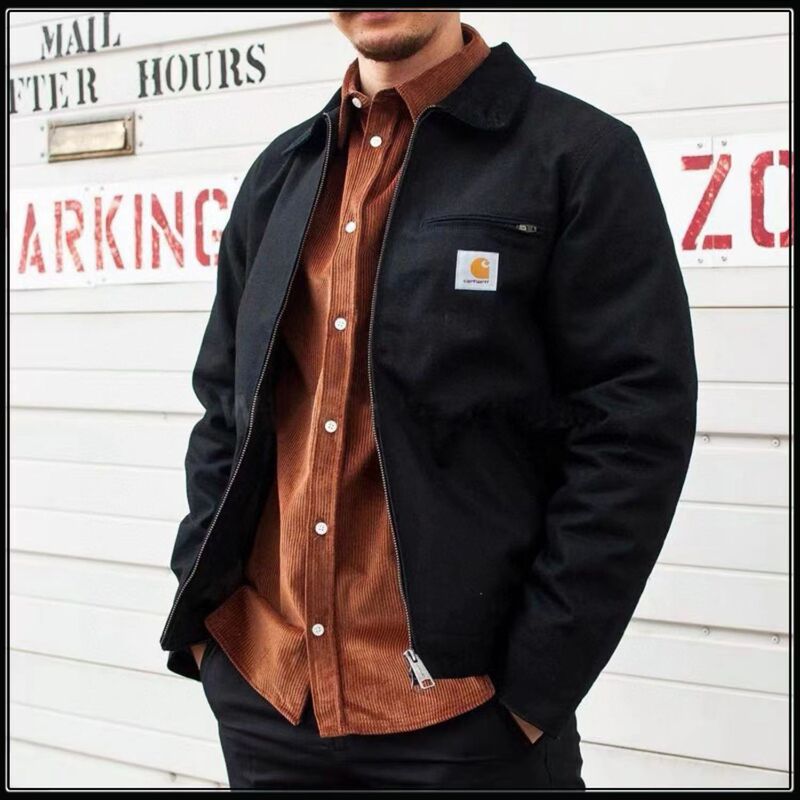 Thin Carhartt Wip Detroit Vintage Canvas Heavy-Duty Work Jacket with Cotton Lining Thin Carhartt Wip Detroit Vintage Canvas Heavy-Duty Work Jacket with Cotton Lining