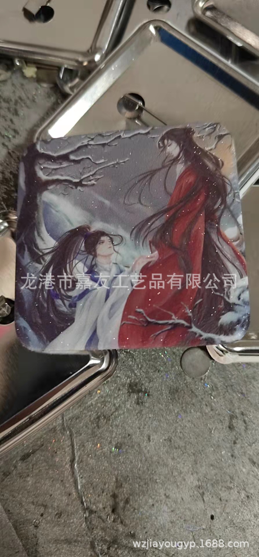 Custom full star badge super fine flask powder laser breast chapter