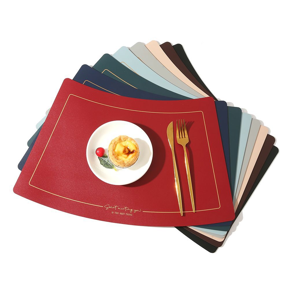 扇形餐垫皮革防水防烫盘垫防油餐厅餐桌西餐轻奢酒店专用桌垫