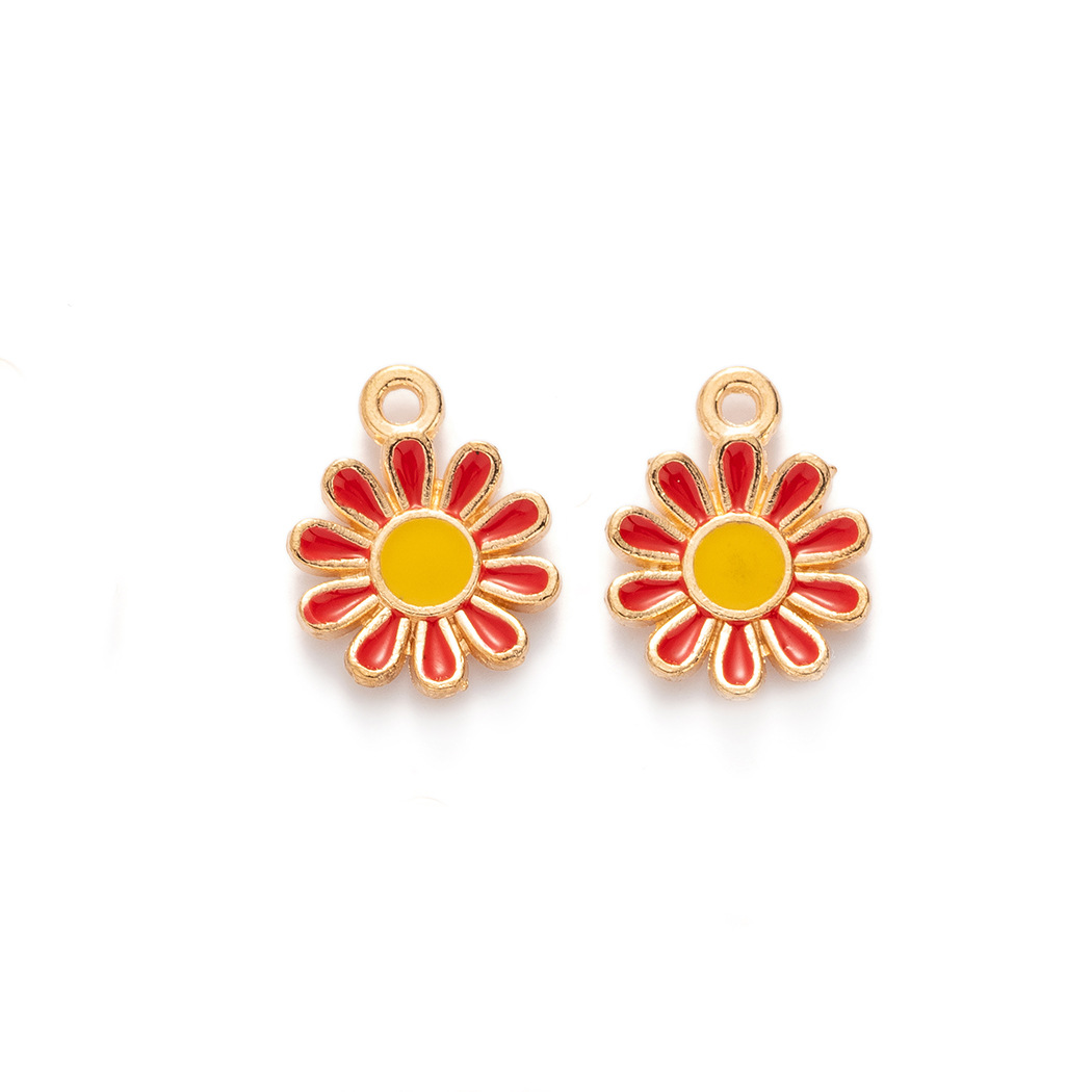 10 Pcs/package Sweet Daisy Alloy Enamel Jewelry Accessories display picture 6