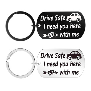 Cross-border hot-selling driving safety key chain simple fashion driving safety pendant good driving key chain pendant