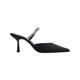 $Women's shoes, high heels, Mary Jane, single shoes, black chain, back empty Baotou Muller shoes, thin heels, sandals