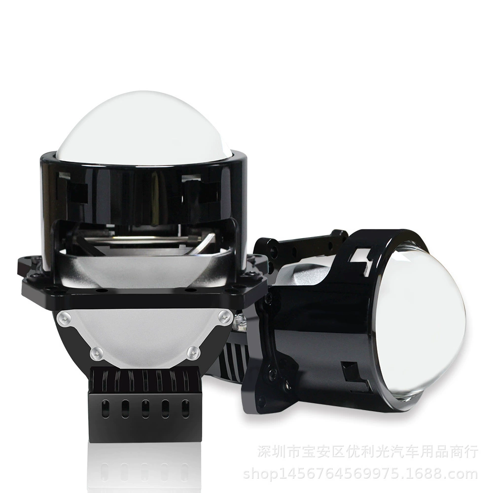 Новая светодиодная фара с двумя линзами, лазерный прожектор «рыбий глаз», Модифицированная мощная Встроенная автомобильная фара дальнего и ближнего света