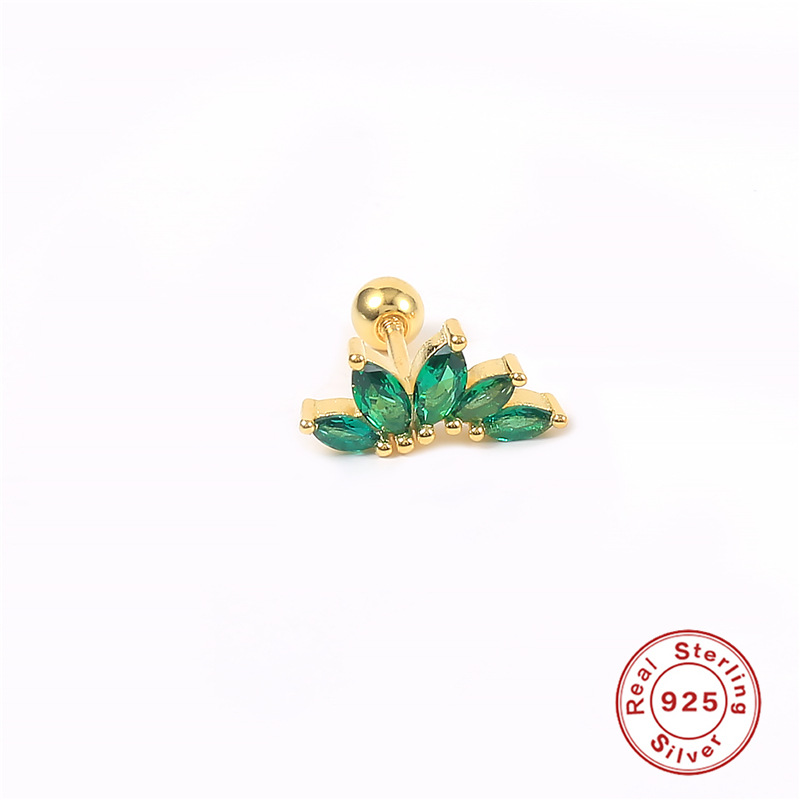 3g Weight Zircon Inlay Material Ear Studs Classification 1 Piece Quantity Daily Occasion 925 Sterling Silver Material Geometric Pattern Women'S Gender Plating Design Fashion Style 1 Piece Ear Cartilage Rings & Studs Fashion Geometric 925 Sterling Silver Plating Zircon 7