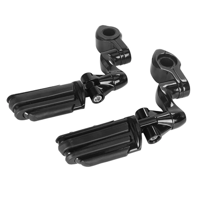 Motorcycle pedals – Bracket, Universal - 6-pedals-black-new-pedal-rings-black