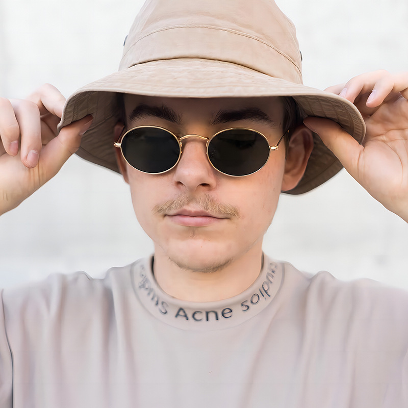 13g Weight Full Frame Glasses Structure Sunglasses Classification PC, UV400 Protection Lens Material Oval Frame Glasses Style Outdoor, Travel Occasion Solid Color Pattern Unisex Gender Streetwear Style Streetwear Solid Color PC UV400 Protection Oval Frame Full Frame Men's Sunglasses 2