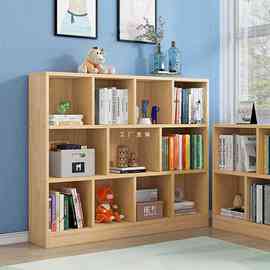 全实木书柜书架儿童落地矮柜定 制幼儿园飘窗置物架自由组合格子